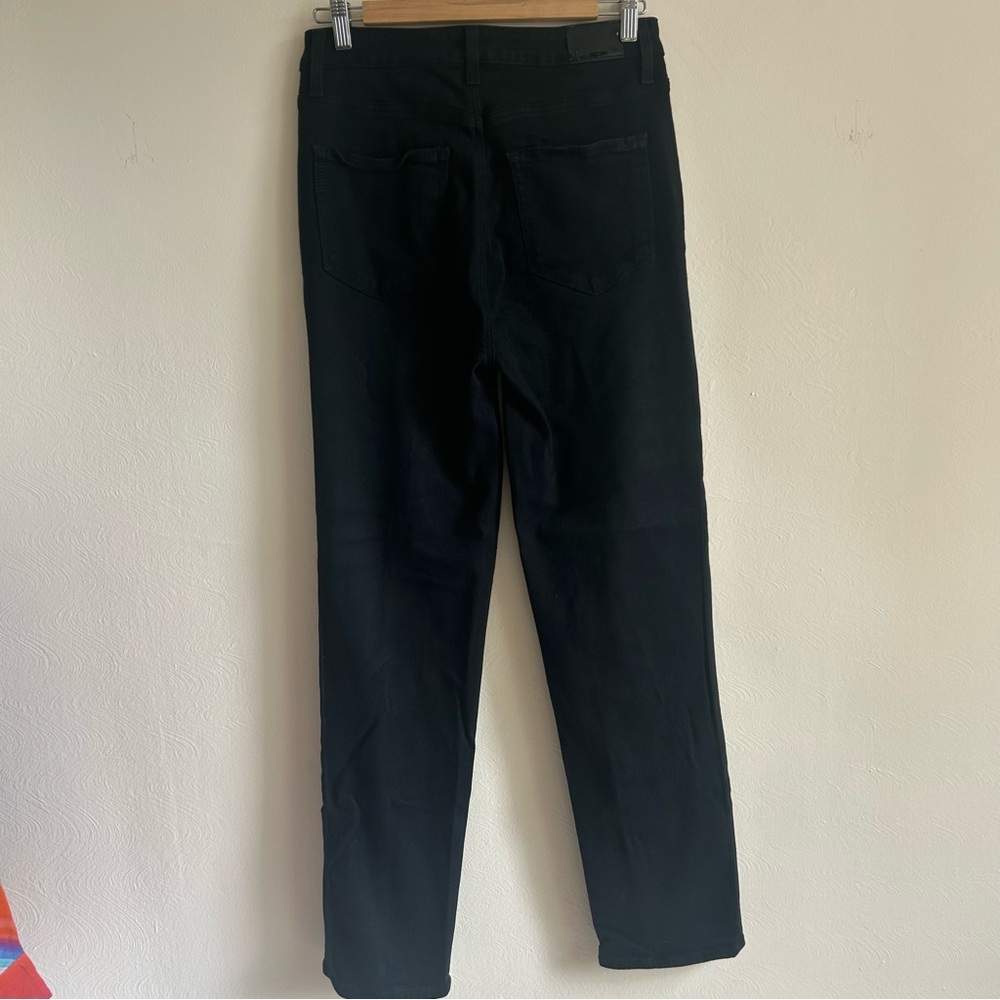 PAIGE Stella High Rise Straight Leg Jeans in Black Overdye - Size 28 - Picture 8 of 8